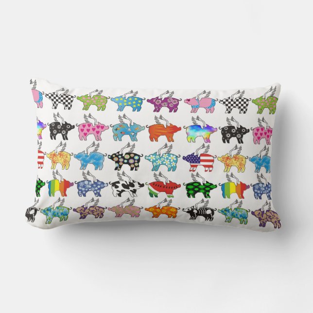 Flygalla grisar i en ro kudder lumbarkudde (Framsida)