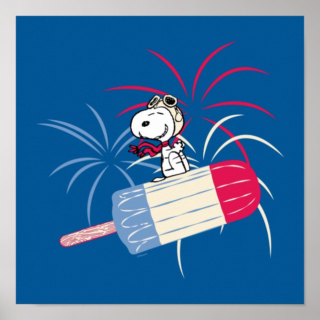 Flygande Ace Snoopy på ispun Poster (Framsidan)