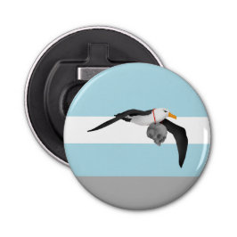 Flygande albatross med humant skal flasköppnare