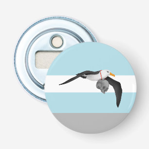 Flygande albatross med humant skal flasköppnare