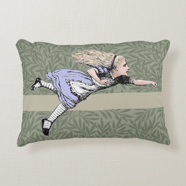 Flygande Alice i Wonderland Tittar Glass Prydnadskudde (Framsidan)