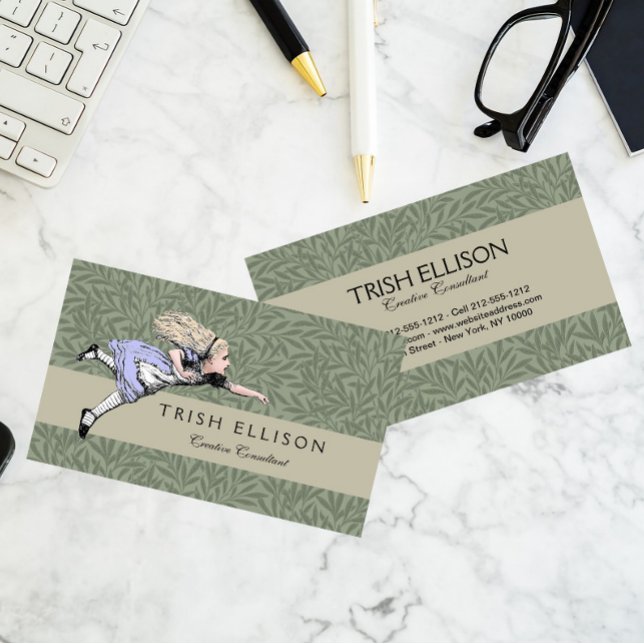 Flygande Alice i Wonderland Tittar Glass Visitkort (Skapare uppladdad)