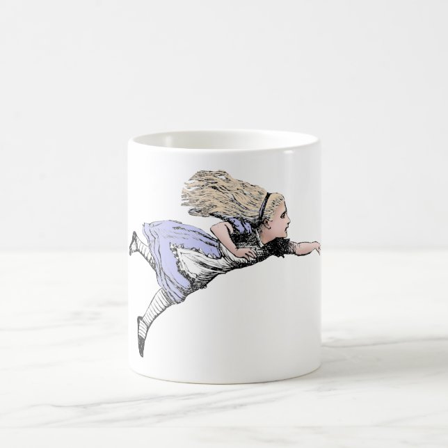 Flygande Alice Underlandet Äventyr Vintage Tenniel Kaffemugg (Center)