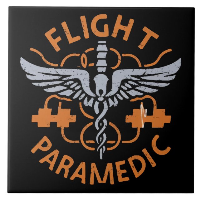 Flygande ambulanssjuksköterska kakelplatta (Framsidan)