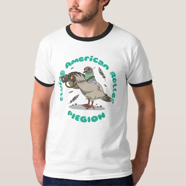 Flygande amerikansk Rolling Pigeon T Shirt (Framsida)