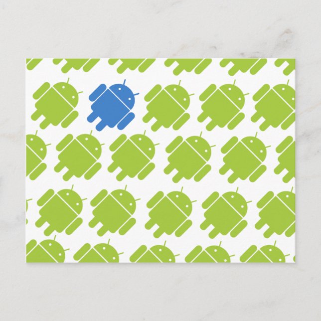 Flygande Android Blue Vykort (Framsida)