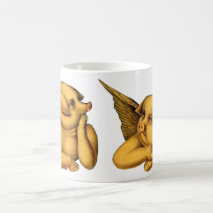 Flygande Angel Grisar med vingar Fantasy Animals A Kaffemugg
