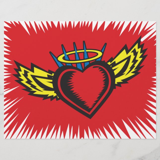 Flygande Angel Heart Tattoo (Framsida)