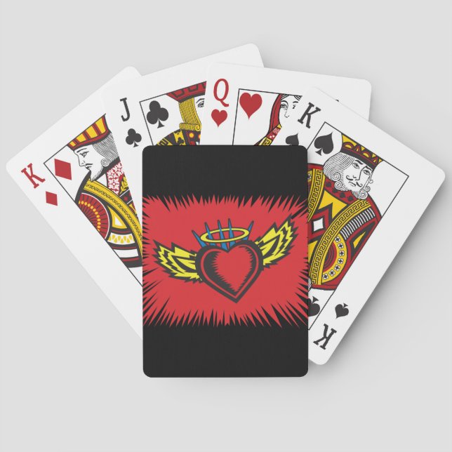 Flygande Angel Heart Tattoo Casinokort (Baksidan)