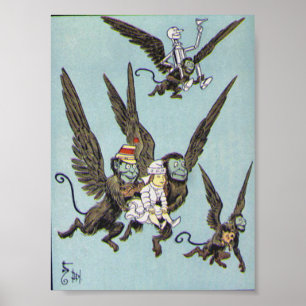 Flygande apor Färg Poster
