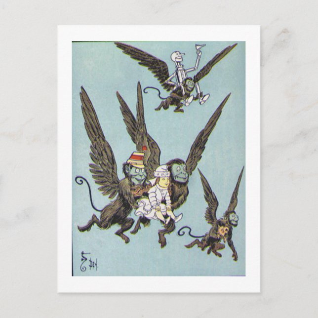 Flygande apor Färg Vykort (Framsida)