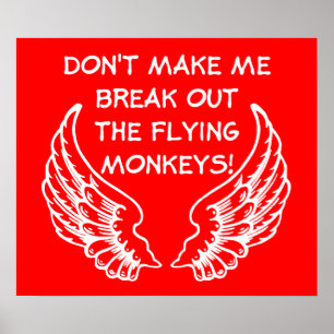 Flygande apor Funny Poster Humor