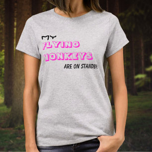 Flygande apor i standby-humant text t shirt