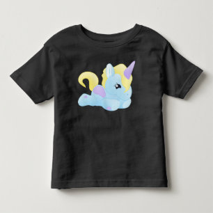 Flygande Baby blue Unicorn 2 t 3 t 4 t 5 t Girts Shirt