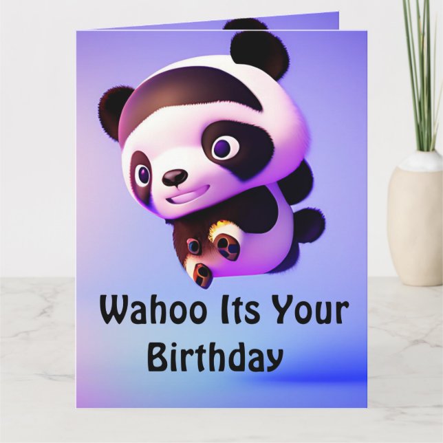 Flygande Baby Panda, jumbo Birthday Card Kort (Framsida)