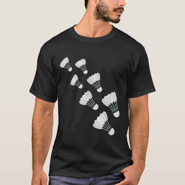 Flygande Badminton Shuttles T Shirt (Framsida)