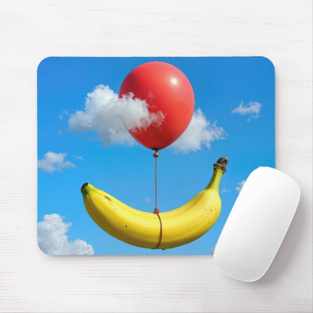 Flygande banan och röd ballong  musmatta (Med mus)