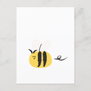 Flygande bin, söt doodle vykort