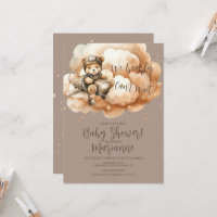 Flygande Björn Baby Shower Glitter Bohemisk Rustik