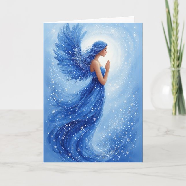 Flygande blå ängel  kort (Framsida)