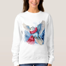 Flygande blå parakeet i Winter Scarf T Shirt