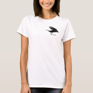 Flygande Black KRÅKA Wildlife Art Shirt Tee