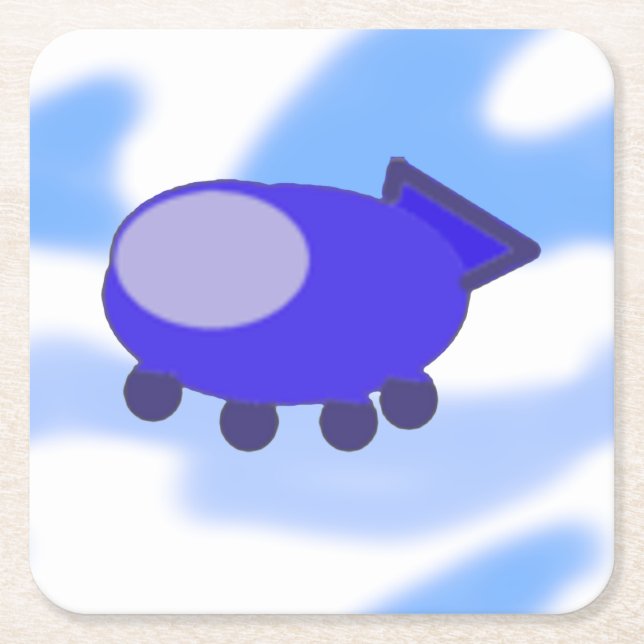 Flygande blått blanksteg underlägg papper kvadrat (Framsidan)