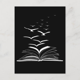 Flygande bokfåglar bibliotek Bokmask Inspiration Vykort