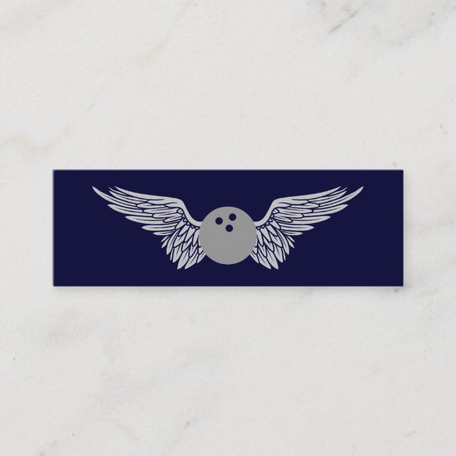 flygande bowlingboll mini visitkort (Framsida)