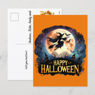 Flygande Broom - Happy halloween Helg Vykort