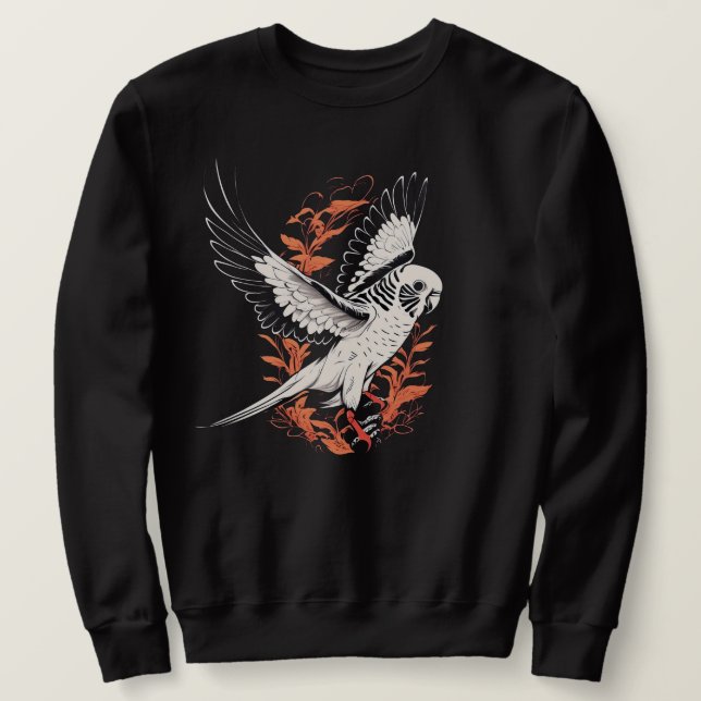 Flygande Budgie Parakeet Sweatshirt (Design framsida)