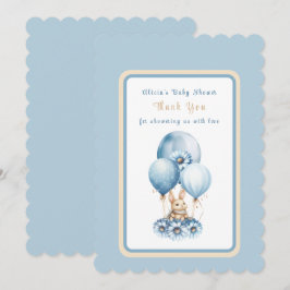 Flygande Bunny Blue Pojke Shower Tack Kort