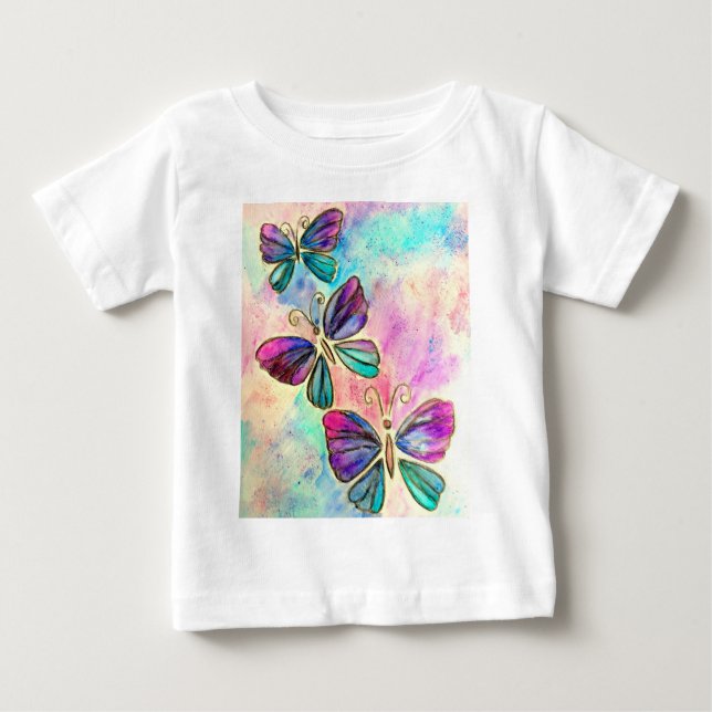 Flygande Butterflies Baby Bodykosti eller T-Shirt (Framsida)