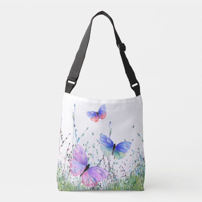 Flygande Butterflies Crossbody Bag Axelväska (Framsida)