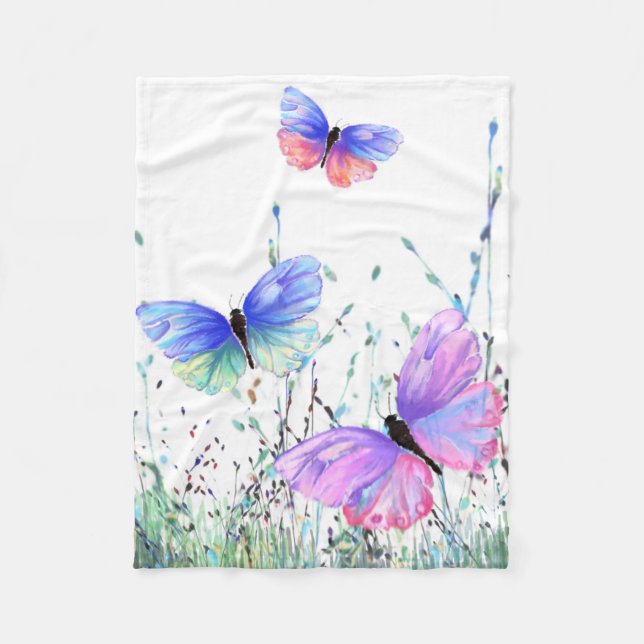 Flygande Butterflies Fleece Blanket (Framsidan)