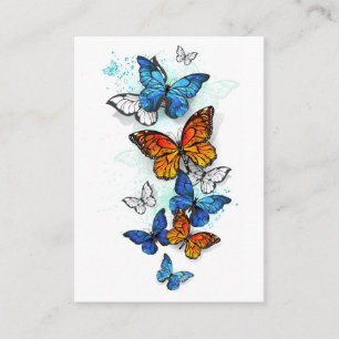Flygande Butterflies Morpho och Monarch