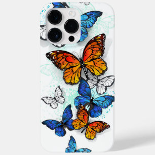 Flygande Butterflies Morpho och Monarch