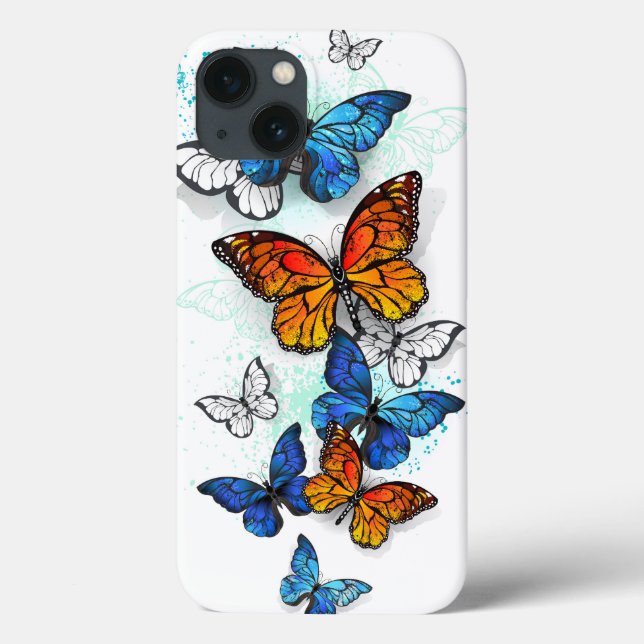Flygande Butterflies Morpho och Monarch (Baksida)