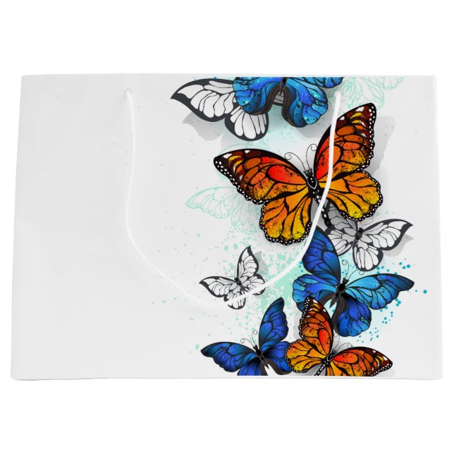 Flygande Butterflies Morpho och Monarch (Framsidan)