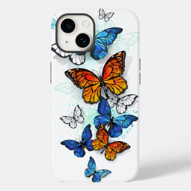 Flygande Butterflies Morpho och Monarch (Baksida)