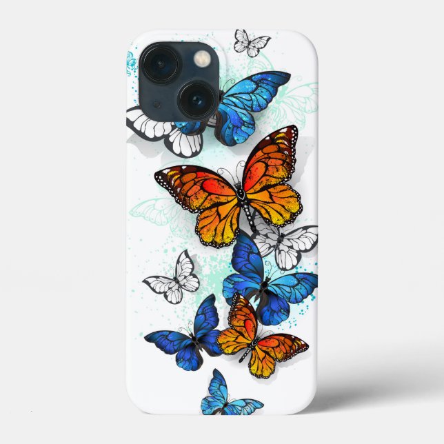 Flygande Butterflies Morpho och Monarch (Baksida)