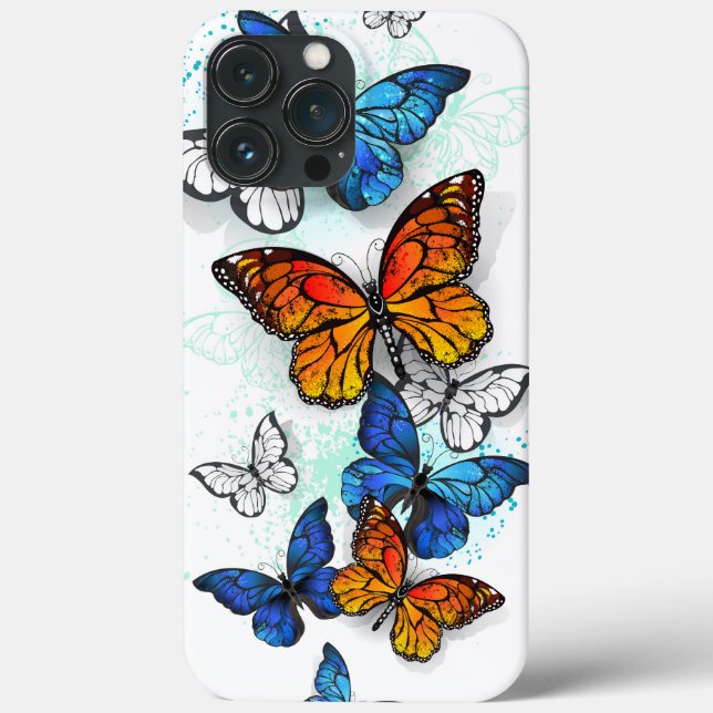 Flygande Butterflies Morpho och Monarch (Baksida)