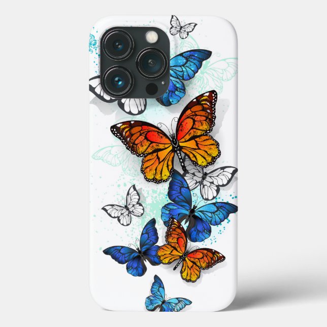 Flygande Butterflies Morpho och Monarch (Baksida)