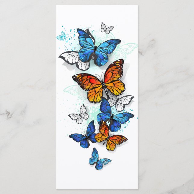 Flygande Butterflies Morpho och Monarch Meny (Framsida)