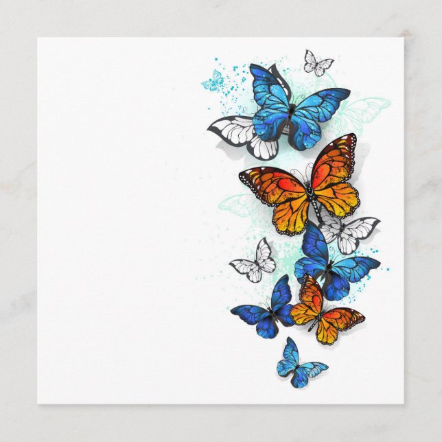 Flygande Butterflies Morpho och Monarch Meny (Framsida)