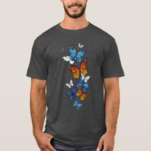 Flygande Butterflies Morpho och Monarch T Shirt