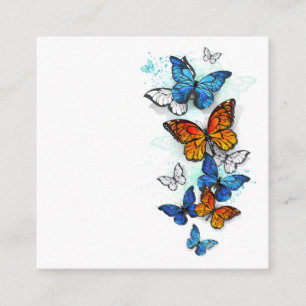 Flygande Butterflies Morpho och Monarch Tilläggskort