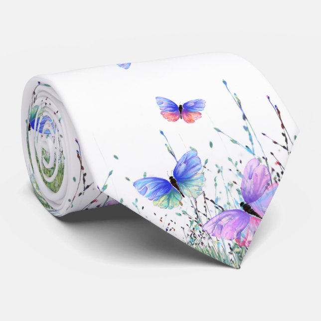 Flygande Butterflies Neck Tie Slips (Rullad)