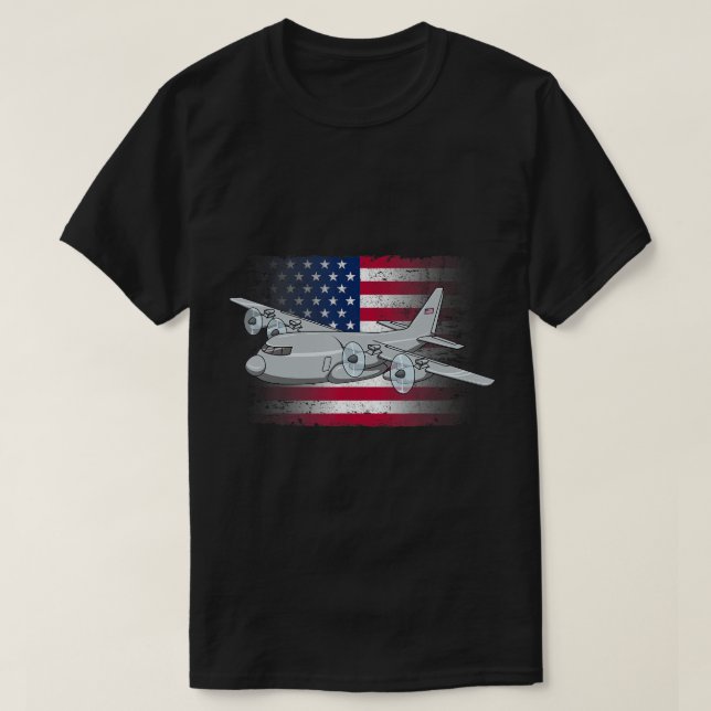 Flygande C-130 Amerikanska militära Flagga C130 T Shirt (Design framsida)