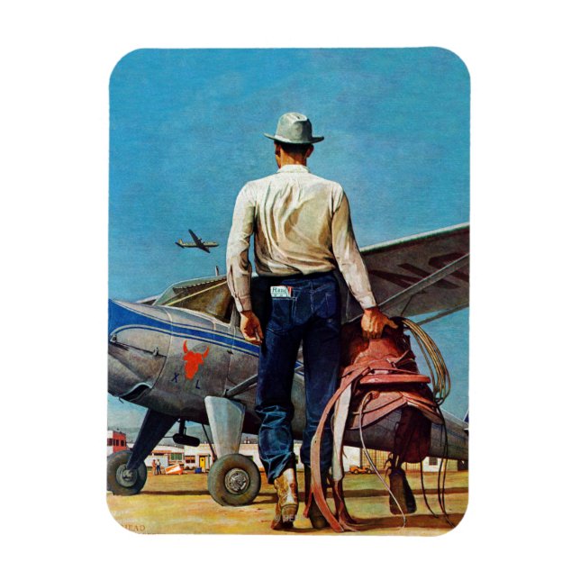 Flygande Cowboy av Mead Schaeffer Magnet (Vertikal)